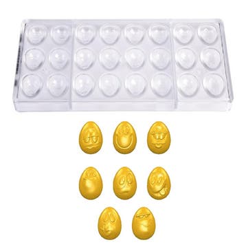 Bonbonvorm Chocolate World Smiley Eitjes (24x) 33x23x12mm, Verzenden, Nieuw