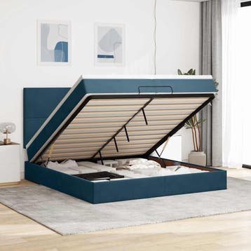 vidaXL Ottoman bed met matrassen 200x200cm fluweel, Overige maten, 200 cm, Stof, Verzenden