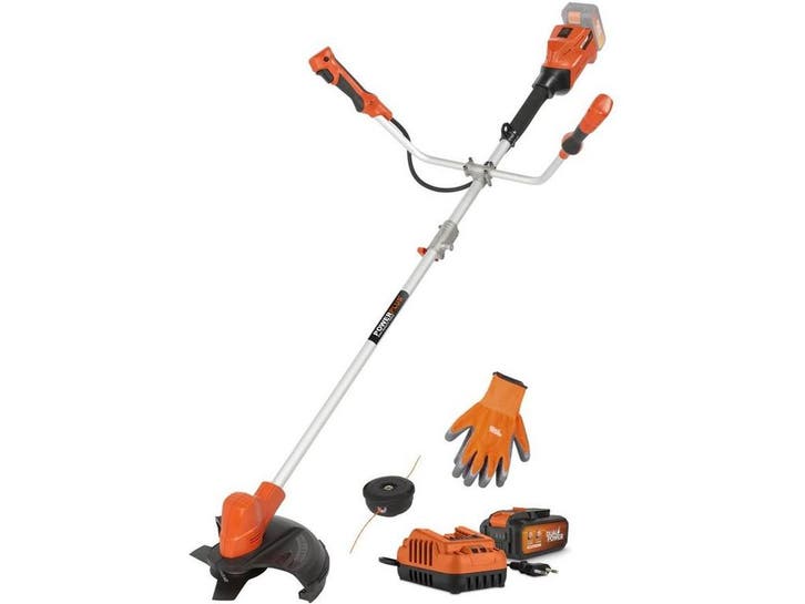 Powerplus POWDPGBCS1 - Accu bosmaaier 40 V - 2 in 1 maaier, Tuin en Terras, Hand-tuingereedschap, Zo goed als nieuw, Verzenden