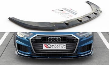 Voorspoiler V.2 Audi A6 S-Line / S6 C8 Maxton Glans Zwart, Ophalen of Verzenden, Nieuw