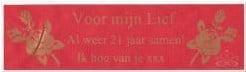 Bedrukt lint love met rozen rood gouden opdruk 45 mm 50 cm, Ophalen of Verzenden, Nieuw