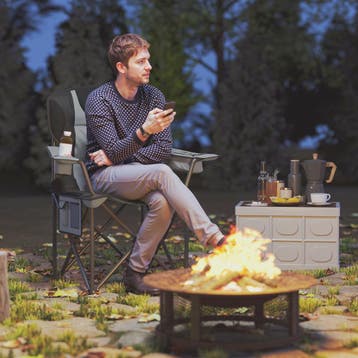 Outsunny Opvouwbare Campingstoel met Verstelbare Armleuninge, Verzenden, Nieuw