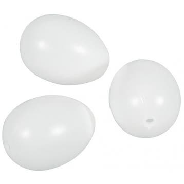 Witte plastic paaseieren 10 stuks 6 cm - Paasdecoratie, Ophalen of Verzenden, Nieuw