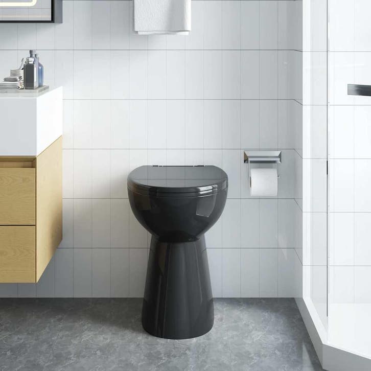 vidaXL Randloos Toilet 7 cm extra hoogte soft-close keramiek, Doe-het-zelf en Verbouw, Sanitair, Nieuw, Verzenden
