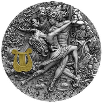 Niue. 2 Dollars 2020 Gods - Apollo, 2 Oz (.999)