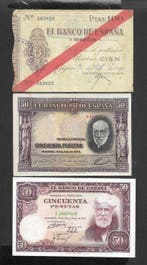 Spanje. - 2 x 50 and 1 x 100 Pesetas - various dates (Zonder, Postzegels en Munten, Bankbiljetten | Europa | Niet-Eurobiljetten