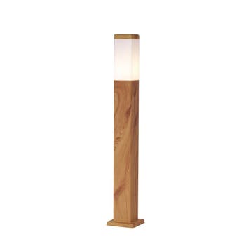 Moderne staande buitenlamp staal met hout print 80cm IP44 -, Tuin en Terras, Buitenverlichting, Verzenden, Nieuw, Aluminium