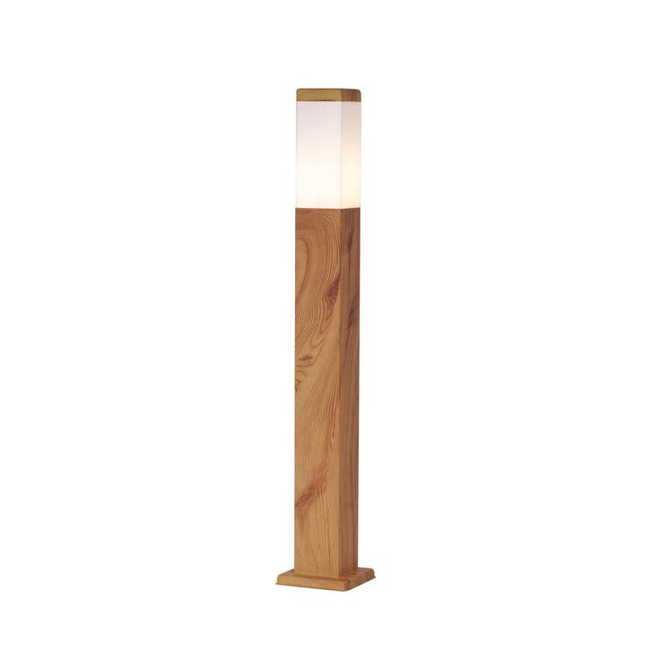 Moderne staande buitenlamp staal met hout print 80cm IP44 -, Tuin en Terras, Buitenverlichting, Nieuw, Aluminium, Verzenden