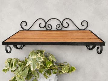 Wandrek - Hout, Metaal - metalen plantenrek