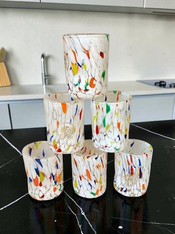 MurArt - Drinkset (6) - Glas - Murrine Millefiori