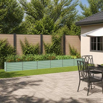 vidaXL Verhoogd Tuinbed Pastelgroen 600 x 40 x 55 cm Staal, Verzenden, Minder dan 60 cm, Nieuw, Metaal