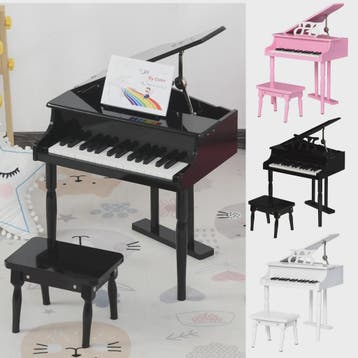 Homcom Grand Piano with Stand Stool Wooden Musical Toy 52X50, Verzenden, Nieuw