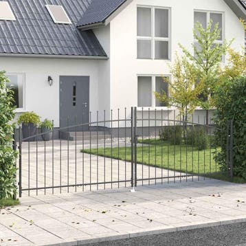 vidaXL Dubbele Poort WOERDEN 400 x 199,5 cm Staal Grijs, Verzenden, Nieuw