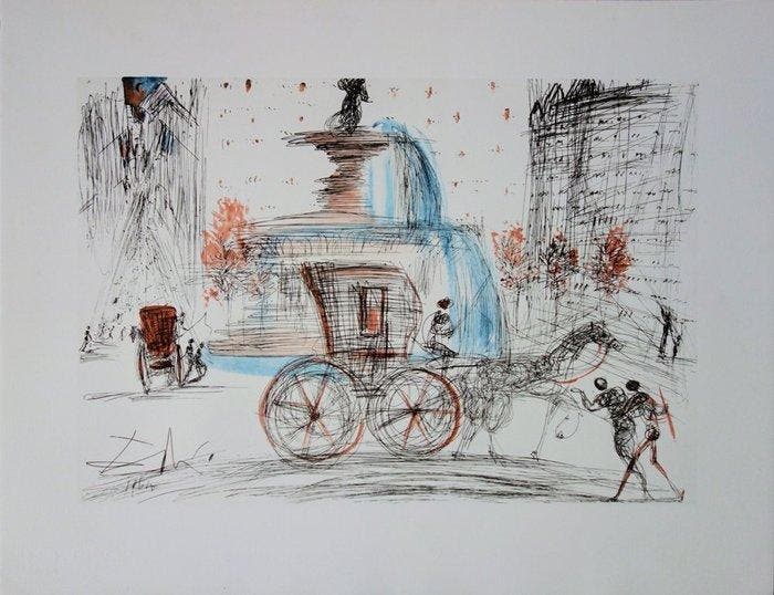 Salvador Dali (1904-1989) - New-York City: Plaza, Antiek en Kunst, Antiek | Overige Antiek