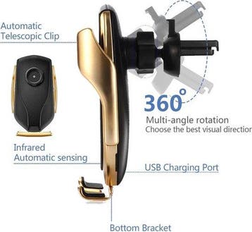 Telefoonhouder auto – Draadloze autolader met sensor – 10W, Ophalen of Verzenden, Nieuw