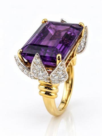 Ring - 18 karaat Geel goud, 18K geelgouden ring met 0,50 ct, Nieuw