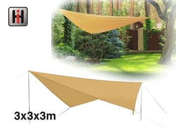 Zonnedoek Beige - Schaduw doek - 3 x 3 x 3 meter, Verzenden, Nieuw