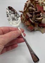 Lepel - Zilver - Massief zilveren suikentangen, Antiek en Kunst
