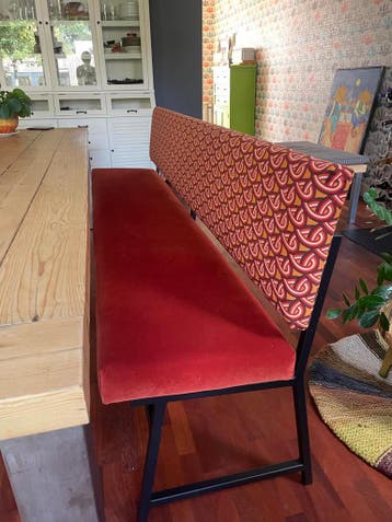 Eetkamer bank stof of leer wandbank met metalen frame, Verzenden, Nieuw