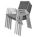 Set van 4 x New Valley dining tuinstoel stapelbaar wit, Ophalen of Verzenden, Nieuw