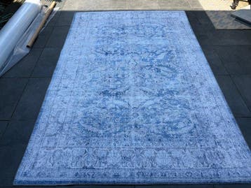 B2B Carpets - Green Village Blue – Vintage Design Vloerkleed, Nieuw