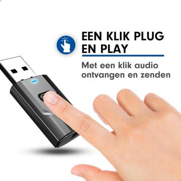 2 in 1 USB Bluetooth 5.0 Zender en Ontvanger - Bereik tot 15, Audio, Tv en Foto, Luidsprekers, Ophalen of Verzenden, Zo goed als nieuw