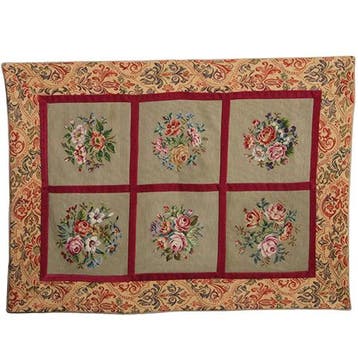 Wandkleed  floraal tapisserie  6 verschillende vlakken met b, Antiek en Kunst, Ophalen of Verzenden