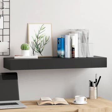 Wandplank MDF 80x25cm zwart - Laatste Stuk!, Huis en Inrichting, Woonaccessoires | Wandplanken en Boekenplanken, Ophalen of Verzenden