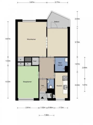 Te Huur 3 Kamer Appartement Dr. Struyckenstraat In Breda, Noord-Brabant, Direct bij eigenaar, Breda, Appartement