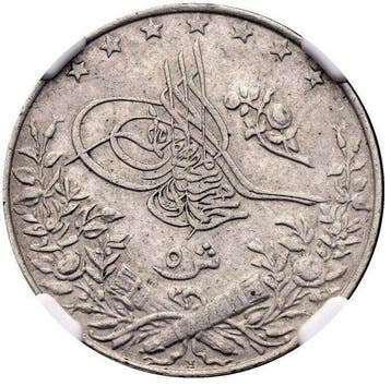 Egypte. Abdul Hamid II (1876-1909). 1 Qirsh 1910 - NGC