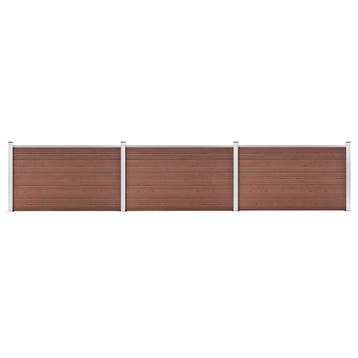vidaXL Schutting 526x106 cm HKC bruin, Verzenden, Nieuw, Kunststof, 1 tot 2 meter