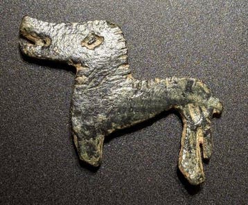 Keltisch Brons La Tène-figuur van een hond met een