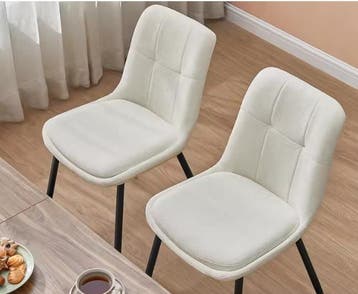Set van 2 Chenille Eetkamerstoelen – Comfortabel en Stevig, Huis en Inrichting, Stoelen, Verzenden, Nieuw