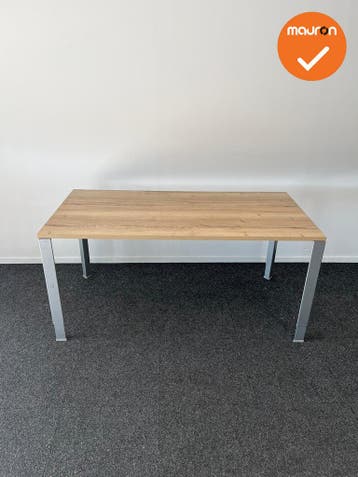 Ahrend 700 - 4 poots tafel - Zilvergrijs onderstel - 160x80c, Vergader- of Presentatieruimte, Ophalen of Verzenden, Gebruikt, Bureau