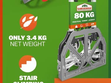 Steekwagen Zilver/Zwart aluminium 80kg Trap in hoogte ver..., Verzenden, Nieuw