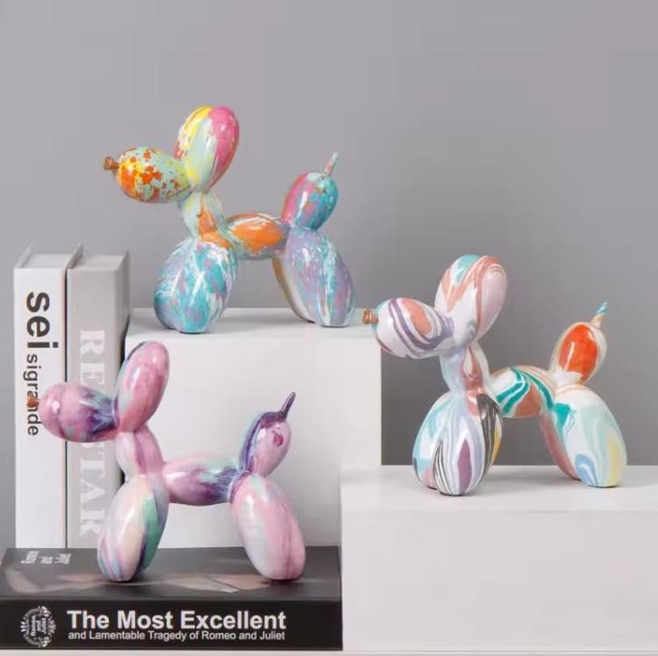 Scandinavische Ballon Hond Sculptuur | Keramisch Decoratiebe, Hobby en Vrije tijd, Schilderen, Nieuw, Verzenden