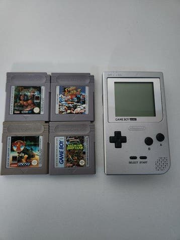 Nintendo - Gameboy Pocket - Game Boy Pocket Silver & 4 Game, Nieuw