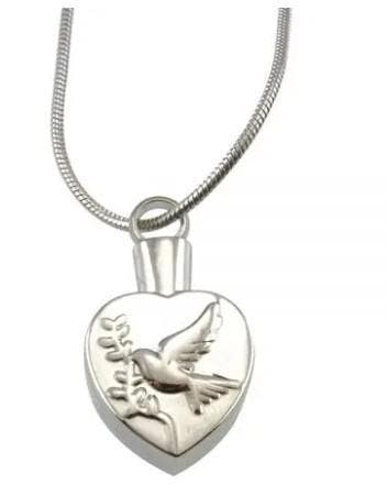 Ashanger, assieraad rvs hart duif (vrede), Nieuw, Zilver, Overige materialen, Hart