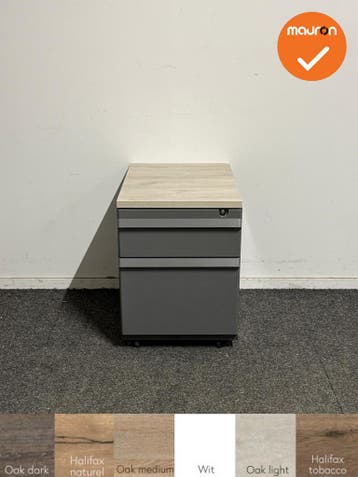 Ladeblok - 57x42x57cm - Antraciet - 2 lades - Grijze kunstst, Werkplek, Ophalen of Verzenden, Gebruikt, Kast