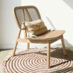 *WOONWINKEL* Kave Home Nadra Teak Design Fauteuil Met Rotan, Huis en Inrichting, Verzenden, Nieuw, Hout