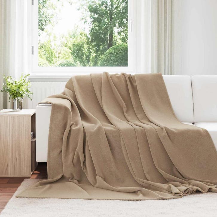 vidaXL Kleden 6 pcs Kameel 220 x 240 cm Fleece, Huis en Inrichting, Slaapkamer | Beddengoed, Bruin, Nieuw, Verzenden