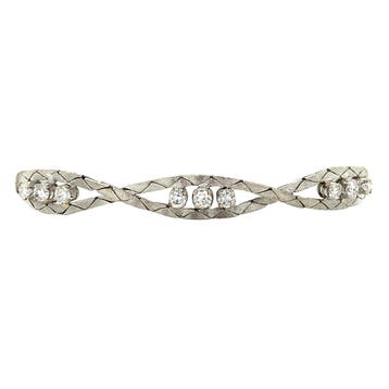 Witgouden armband met diamant 14 karaat, Verzenden, Zo goed als nieuw, Goud