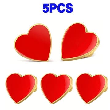5 pins hart rood - hartje - pin broche - speld - liefde, Ophalen of Verzenden, Nieuw