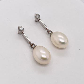 Oorbellen - 18 karaat Witgoud - 0.20ct. tw. Diamant, Nieuw