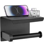 Strex WC Rolhouder met Plankje - Zwart - Zelfklevend / Boren, Verzenden, Nieuw