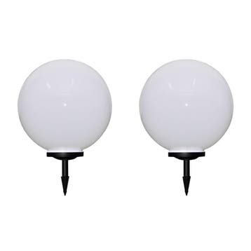vidaXL Tuinpadlampen 2 st met grondpin LED 50 cm, Tuin en Terras, Verzenden, Nieuw, Kunststof