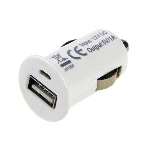 Compacte USB autolader - 1A - WIT, Telecommunicatie, Autoladers, Ophalen of Verzenden