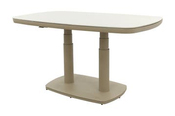 VDG Welton up&down verstelbare tuintafel - Latte, Verzenden, Nieuw, Rond, Overige materialen