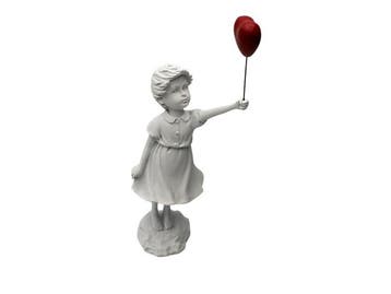 Veiling - Iconisch Pop-Art Sculptuur Girl with Red Balloon, Nieuw