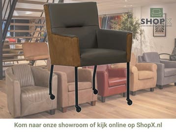 Leren eetkamerstoel Lucky Duo, Bohemian, Industrieel, Modern, Scandinavisch, Nieuw, Leer, Ophalen of Verzenden